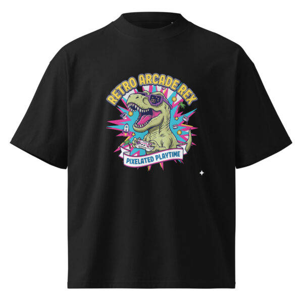 Fun Retro Arcade Rex Graphic Tee | Oversized Unisex Pixel Gaming T-Shirt
