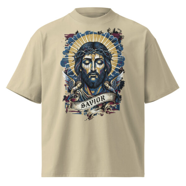 Unisex organic oversized high neck t-shirt