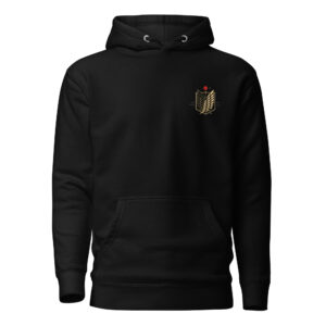 unisex-premium-pullover-hoodie-black-front-6a3c21e383683.jpg Premium Freedom Crest Hoodie with patriotic crest graphic, unisex classic streetwear pullover in black. Alternative ALT Texts