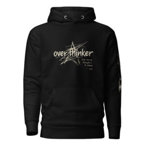 Positive Mind Graphic Hoodie with modern inspirational design on a black unisex premium streetwear pullover